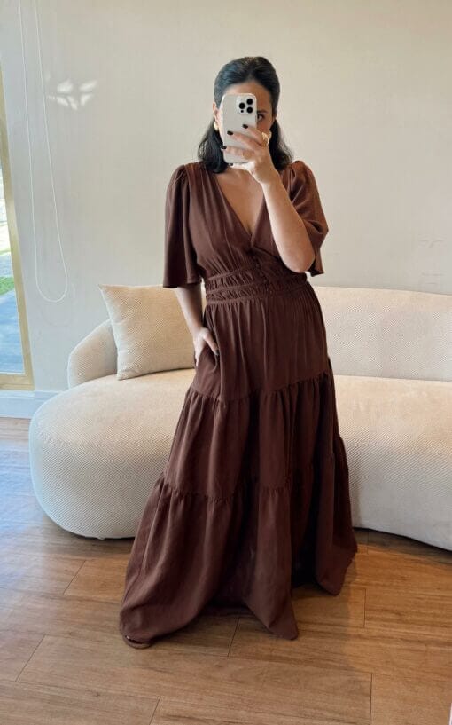 Vestido Jordana - Marrom - Image 4
