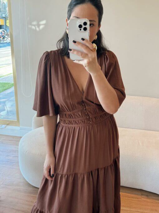 Vestido Jordana - Marrom - Image 3