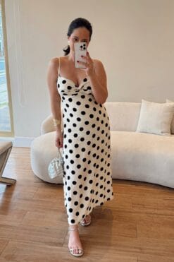 Vestido Jade - Poá - Off White